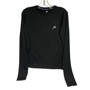 Head Black Moisture Wicking Crew Neck Long Sleeve Athletic‎ Shirt L